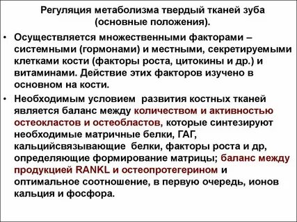 Особенности метаболизма костной ткани