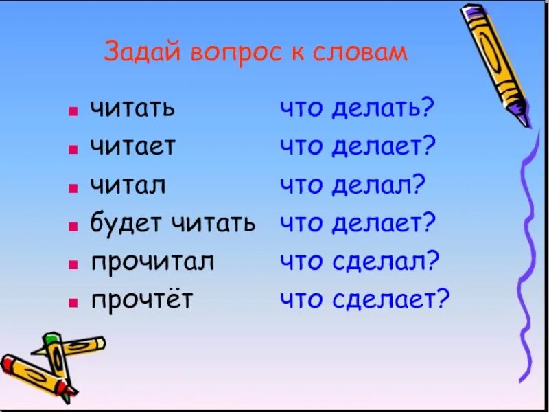 Какое будет правильное слово. Что делать вопрос. Будет делать, делает, сделает. Что делает что сделает что делают. Вопросы что делать что сделать.