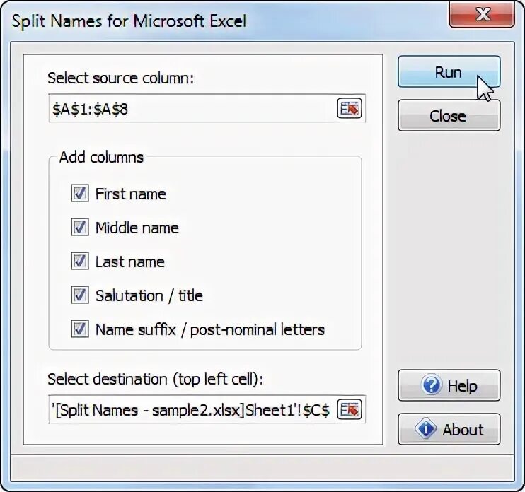 Name split. Name split