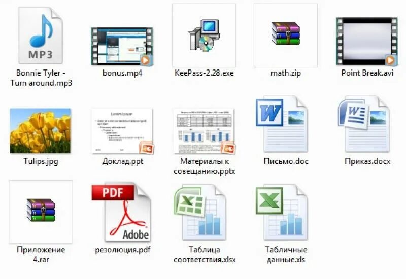 Форматы windows. Расширения файлов в windows. типы файлов и значки виндовс. виды компьютерных файлов. разные форматы файлов.