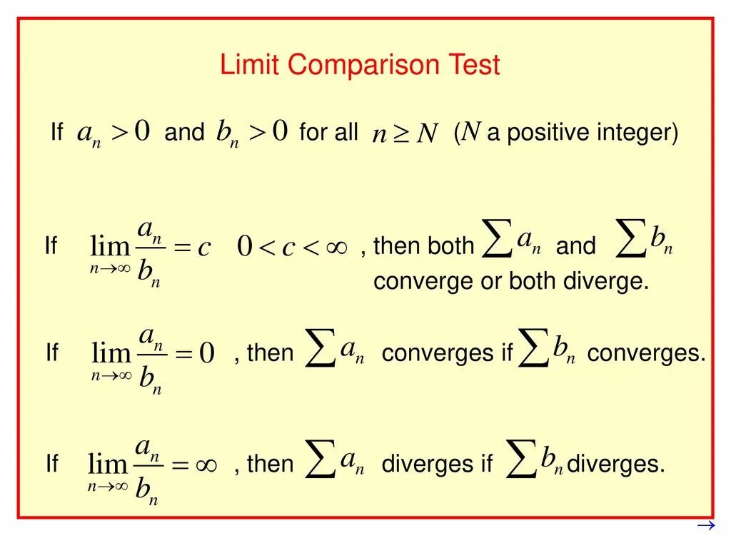 9 n тест. Limit Comparison Test. Comparison Test Convergence. Limit Test Convergence. Direct Comparison Test.