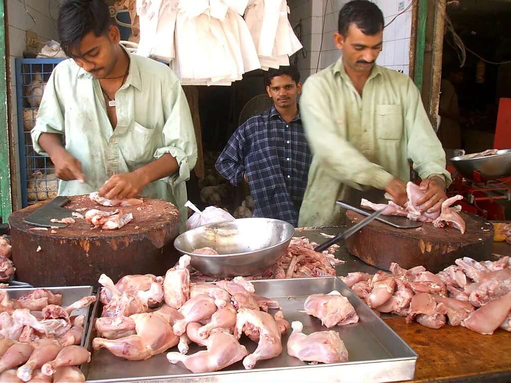 Chicken shop. Market Chicken Part. Svinʹ Khany.