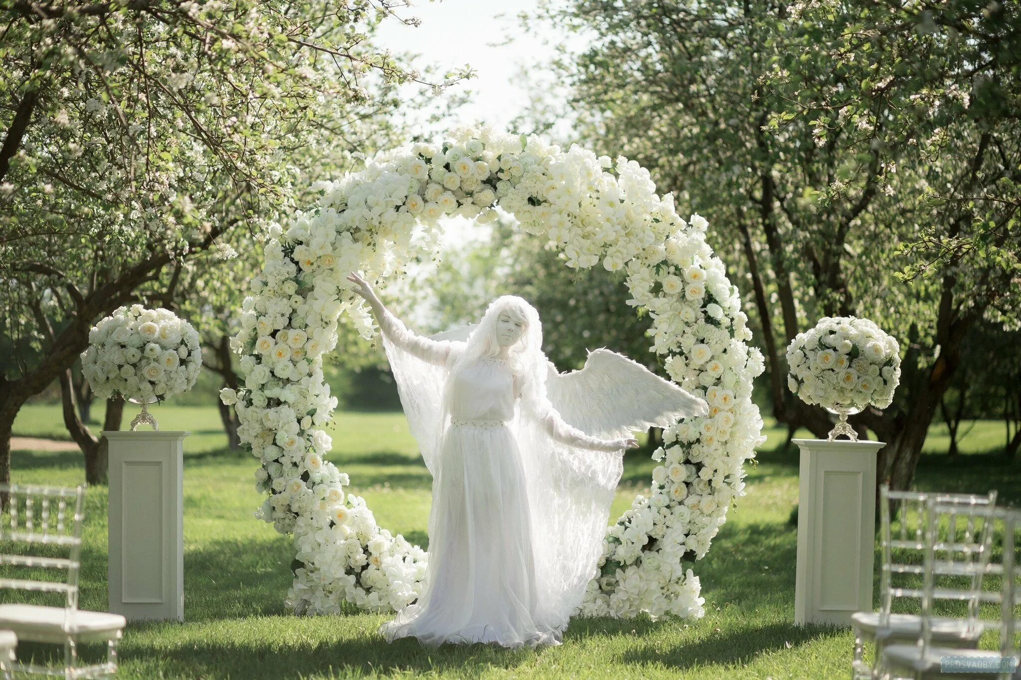 Выездная арка. Свадебная арка Ротонда. Свадебная арка с гипсофилой. Свадебная Цветочная арка. Арка для выездной регистрации.
