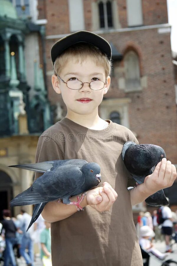 Мальчик и птица полностью. Мальчик и птичка. Мальчик с птичкой в руках. Мальчик кормит птиц. Фотография с мальчиком и птичкой.