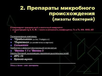 Бактериальные лизаты препараты