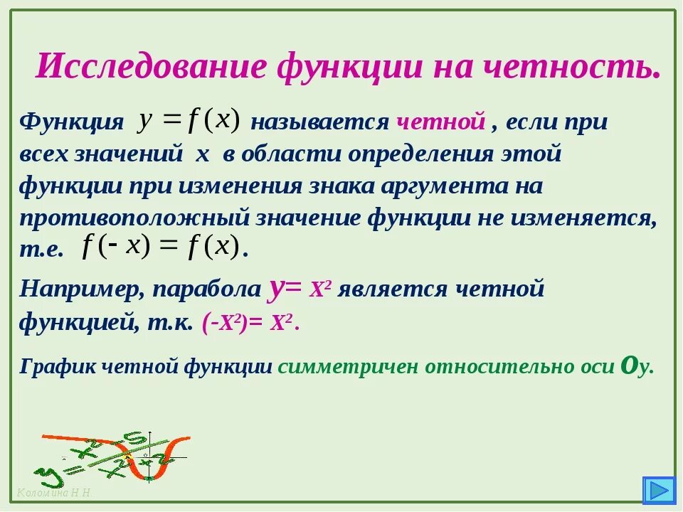 Исследовать на четность нечетность