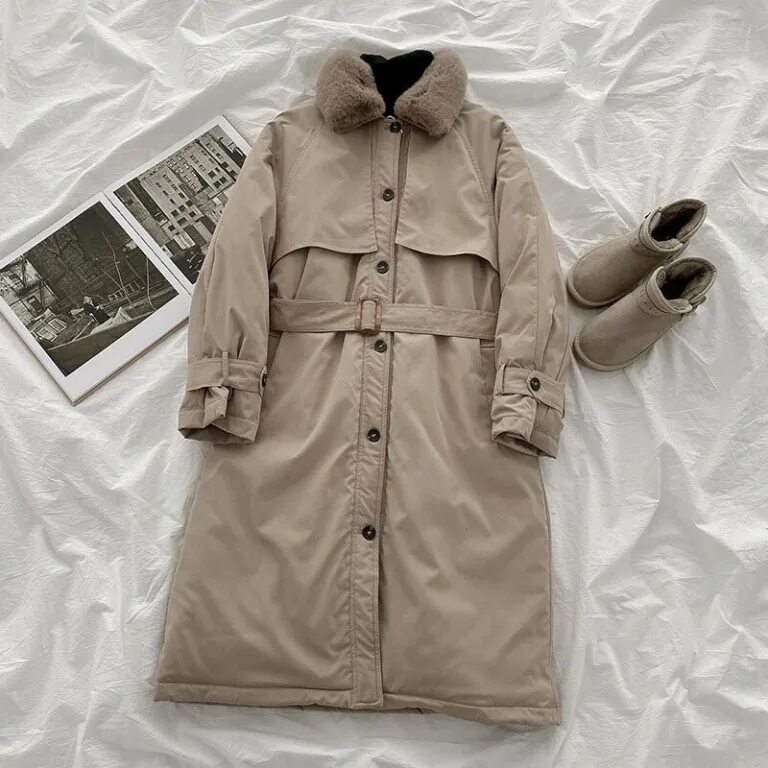 тренчкот зимний женский. утепленный тренч женский.