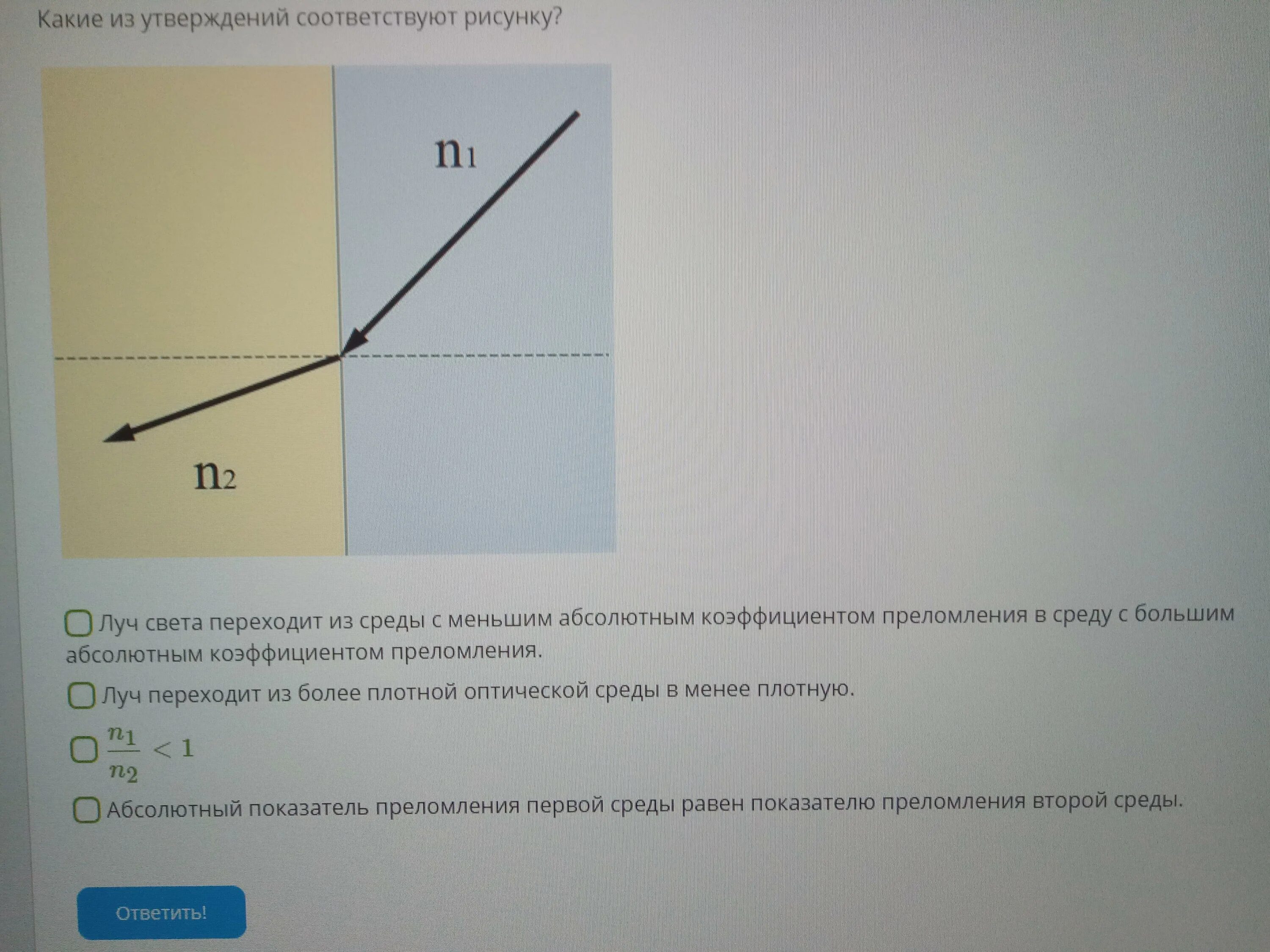 Какой луч на рисунке