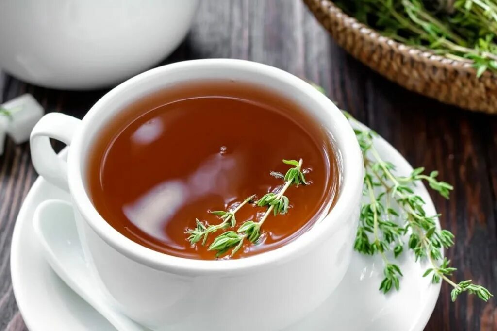 тимьян чабрец чай. чай с чабрецом. Thyme tea. травяной чай. отвар чабреца трава.