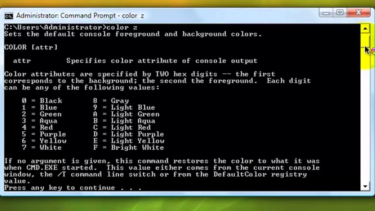 Change cmd. Change cmd