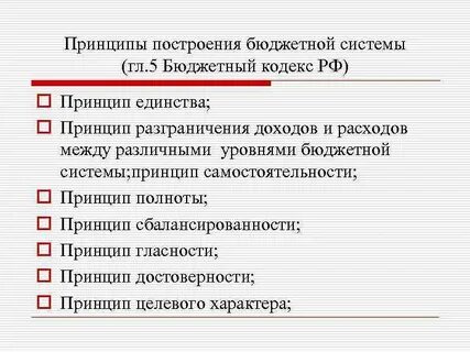 Принципы бюджетного кодекса