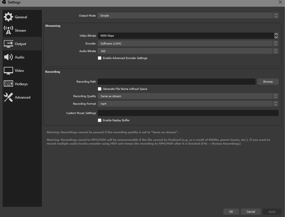 Обс кодировка. Настройки nvidia x264 obs. вывод настройки. предустановка обс. множественный вывод в обс.