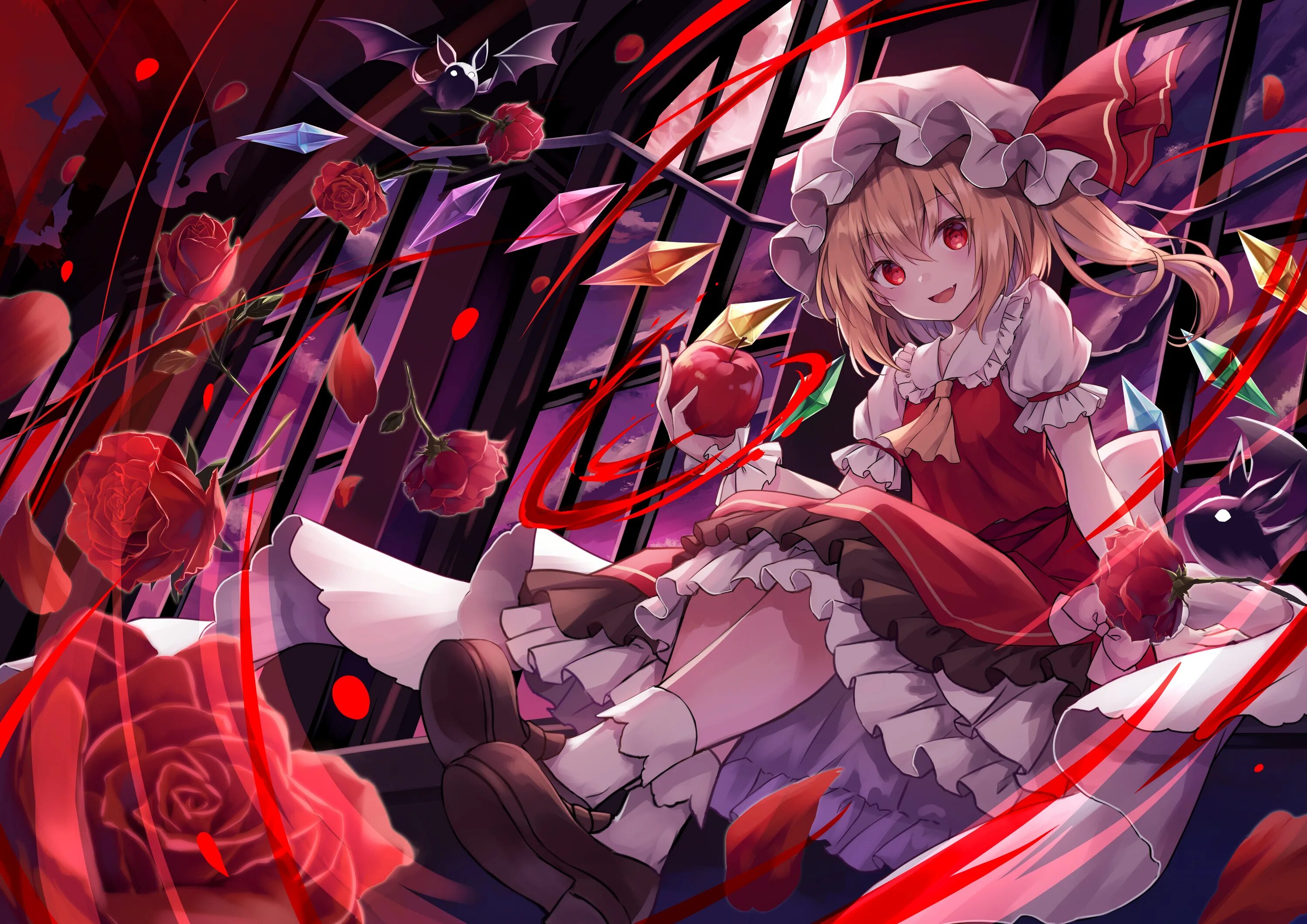 Flandre scarlet. Фландр Скарлет. Фландр Скарлет Тохо. Тоухоу Проджект Скарлет Фландре. Тохо Ремилия Скарлет, Фландр Скарлет.