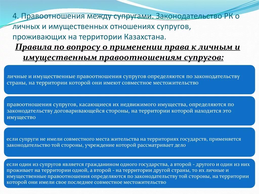 Правовое регулирование отношений супругов в рф