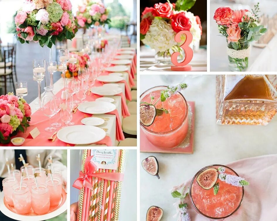 Philadelphia Wedding from La Petite Fleur Weddings and Events Coral wedding deco