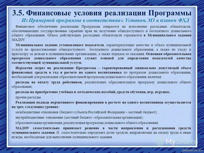 Финансовое обеспечение реализации программы. Требование к финансовым условиям в доу по фгосам. Финансовое обеспечение реализации программы. Финансирование лекарственного обеспечения. Реализации программы в 2011 г.