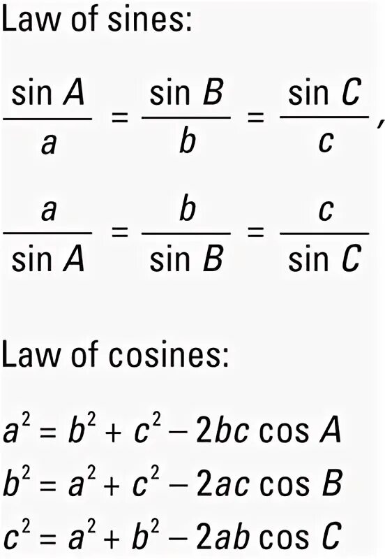 Sin c формула