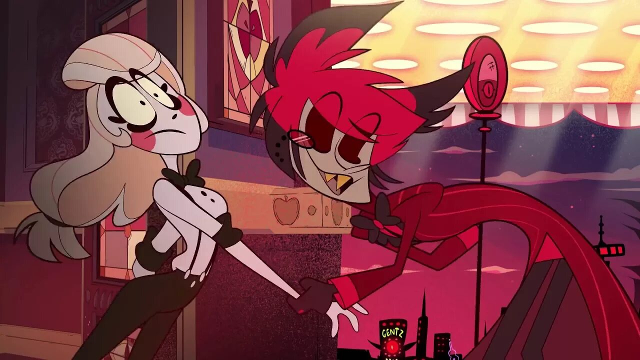 Charlie makes a deal with alastor. Hazbin Hotel Charlie. Чарли отель ХАЗБИН кадры. Отель ХАЗБИН Чарли и Аластор.