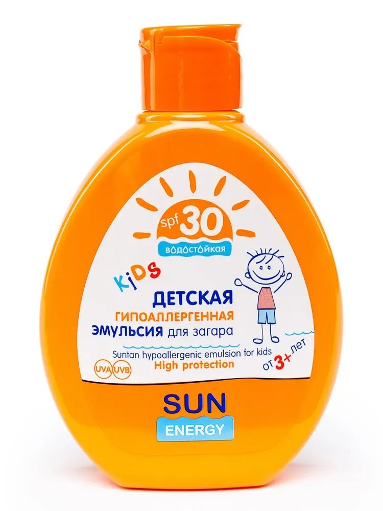 Детские эмульсии. Sun Energy солнцезащитный Kids. Крем Sun time для загара SPF 40, 150 мл. Sun Energy Kids детский солнцезащитный гипоаллергенный спрей для загара SPF 50. Krassa молочко солнцезащитное детское Limpopo Kids SPF-30+ 150мл.