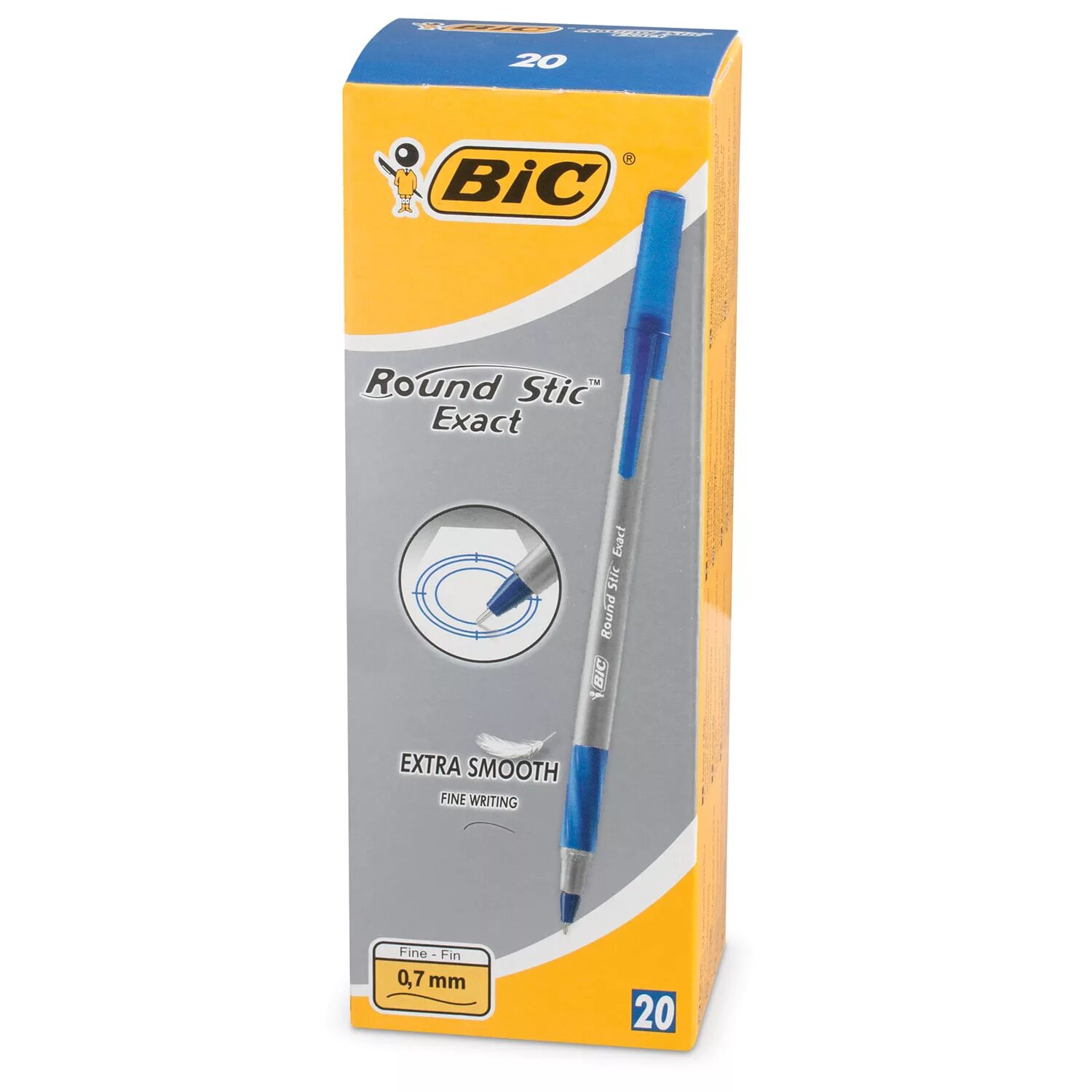 Ручка шариковая BIC Round Stic exact синяя 0.7мм грип. Ручки шариковые BIC Round Stic exact. Ручка шариковая BIC Round Stic exact синяя, 8 шт. Ручка шариковая одноразовая BIC Round Stic exact синяя (толщина линии 0.35 мм). Ручка bic round