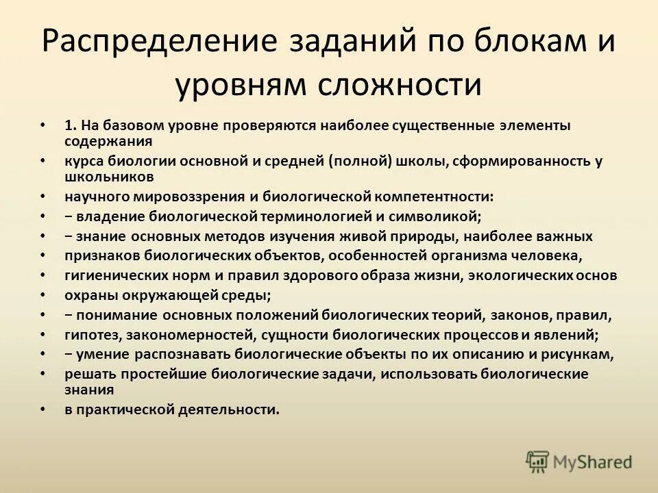 Каких существенных элементов. Распределение задач. Уровни сложности базовый.