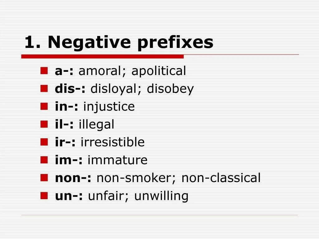 Negative prefixes. Префиксы un in im. Negative adjective prefixes правило. Negative prefixes un, dis, in, im, ir. Prefixes im in il