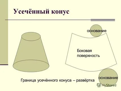 Развертка боковой поверхности усеченного конуса