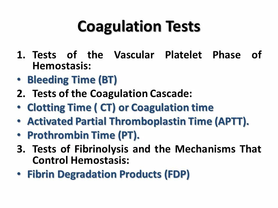 Coagulation Test. Activated clotting time анализ. Vascular-Platelet Hemostasis. Activated partial thromboplastin clotting time.