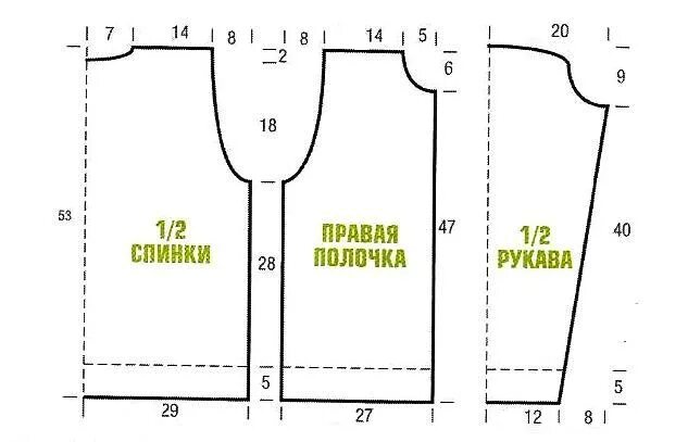 выкройка вязаной кофточки 50 размер. выкройка вязаной кофты 56 размера.