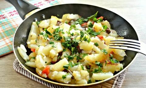 Жареная картошка с сыром