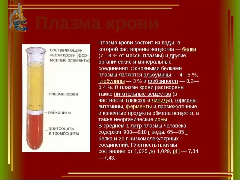 Витамины в плазме крови