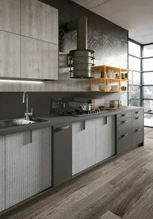 Стильная серая кухня