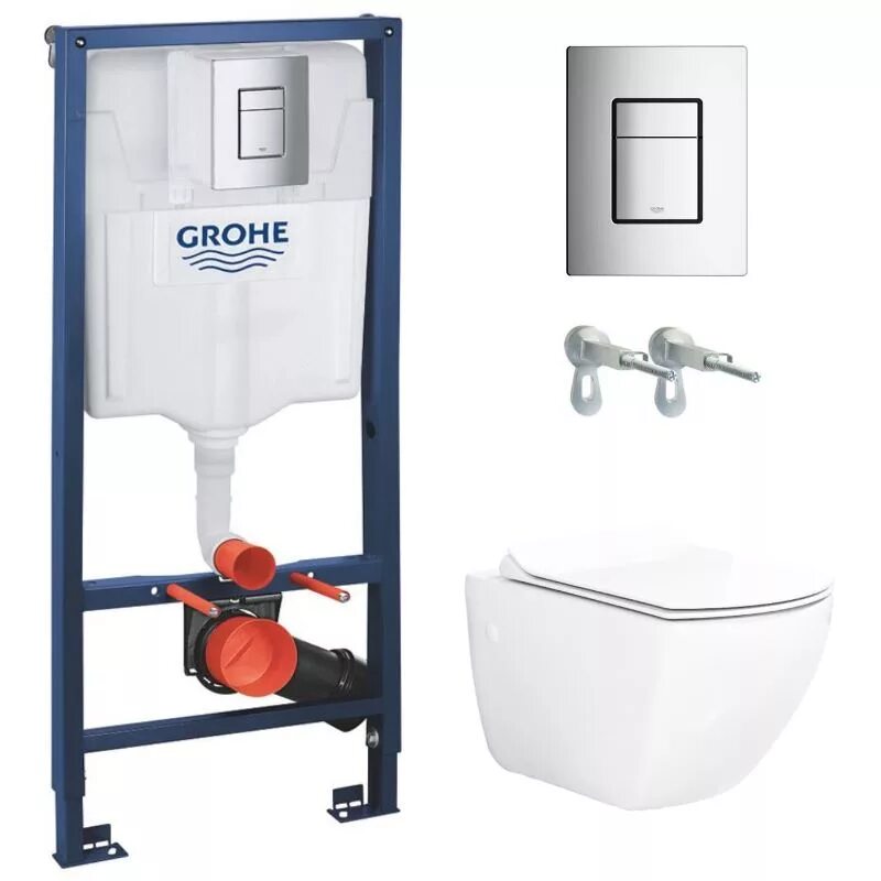 Grohe 38772001. Grohe Rapid SL [38772001]. 38772001 Инсталляция Grohe. Инсталляция Grohe Rapid SL 38772001 С кнопкой смыва.