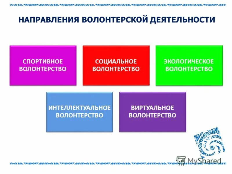 Направление деятельности волонтерских организаций