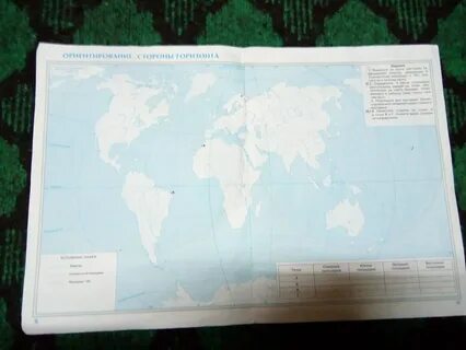 Карта ориентирование стороны горизонта