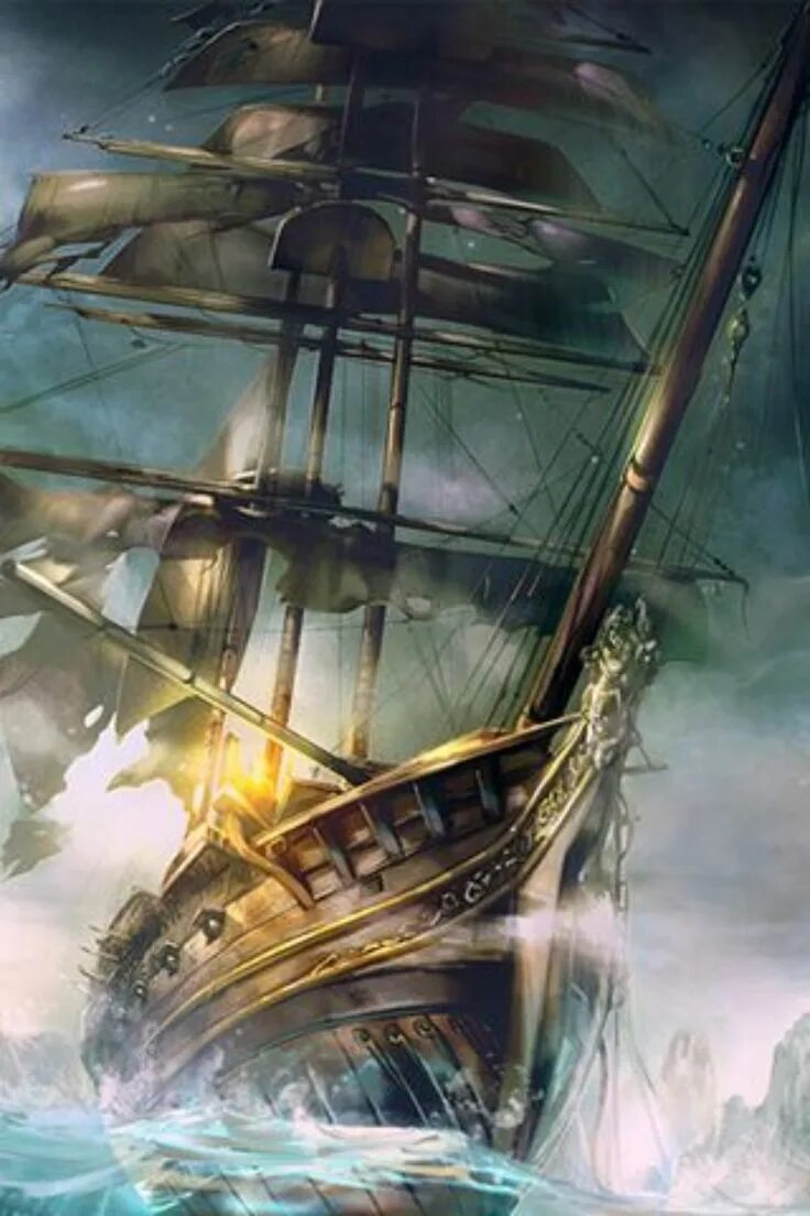 Вертикальные корабли. Летучий голландец. Корабль-призрак. Пиратский корабль. Пиратский корабль в шторм.