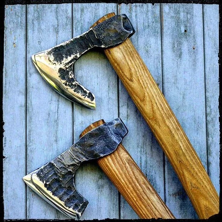 Hand forged Viking axe with carved handle High carbon steel Etsy