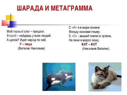 Шарады по русскому языку