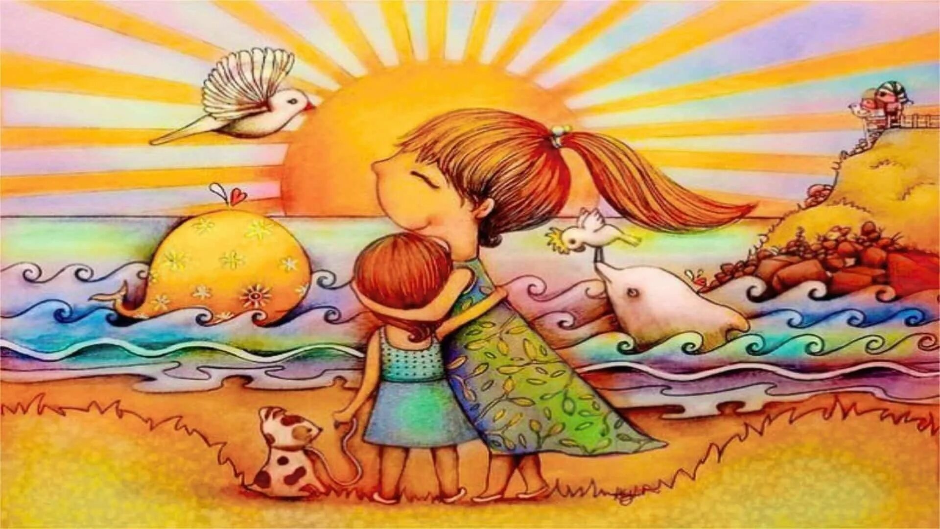 Создавайте и заботьтесь. Добрые иллюстрации австралийской художницы Karin Taylor. Мир добро. Иллюстрации счастье. Картина доброта.