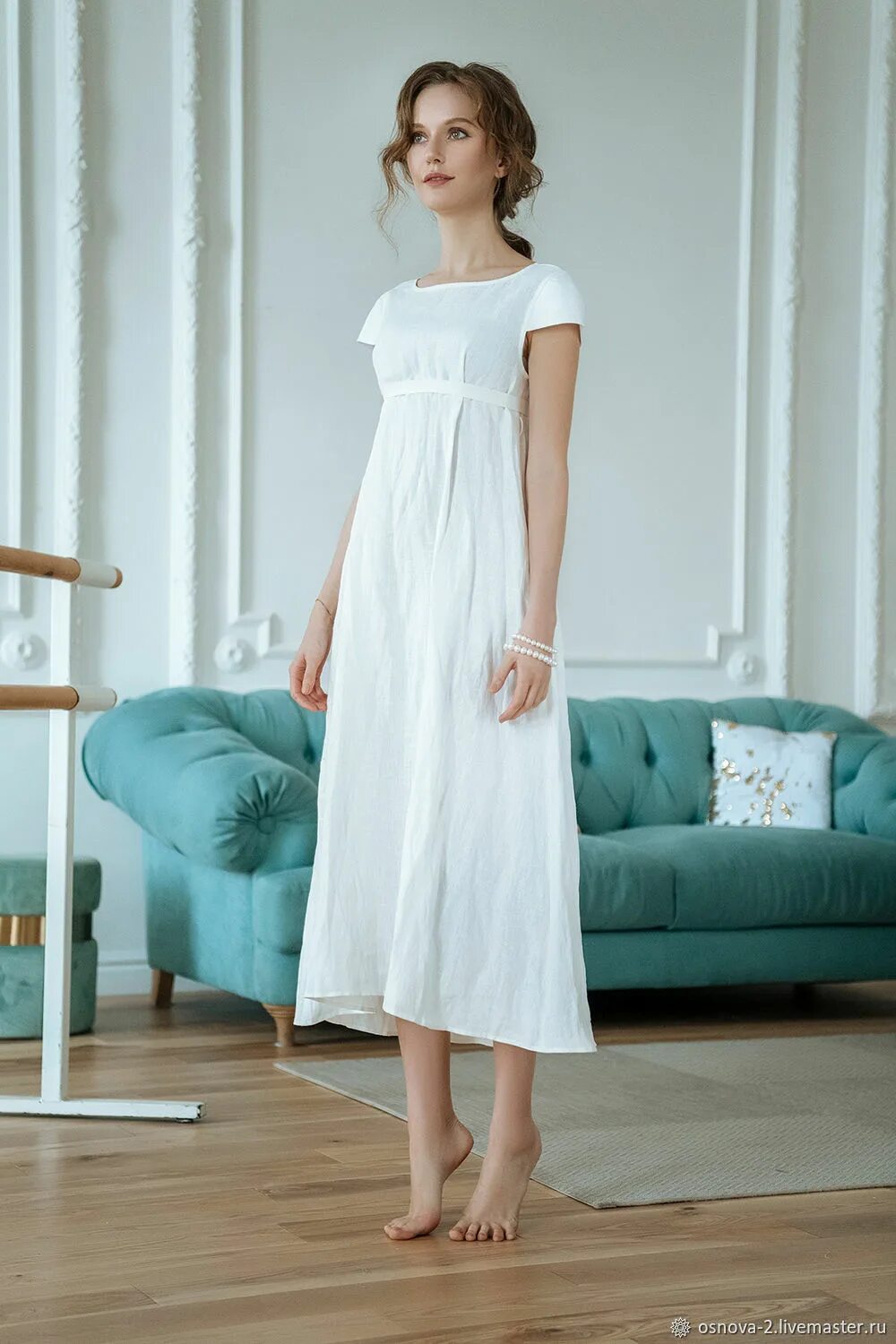 Белое платье. Белое летнее платье. Белый льняной сарафан. Белое льняное платье.