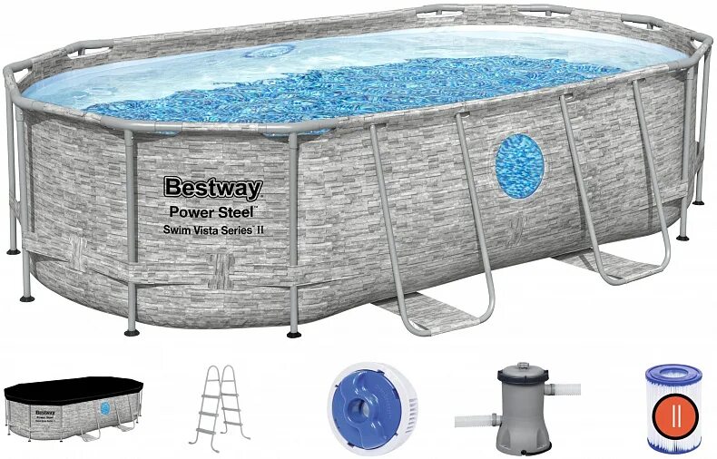 Бассейн каркасный Bestway 427x250x100 см 7250 л. Бассейн каркасный Bestway 56714. Бассейн Bestway Power Steel. 56716 Bestway.