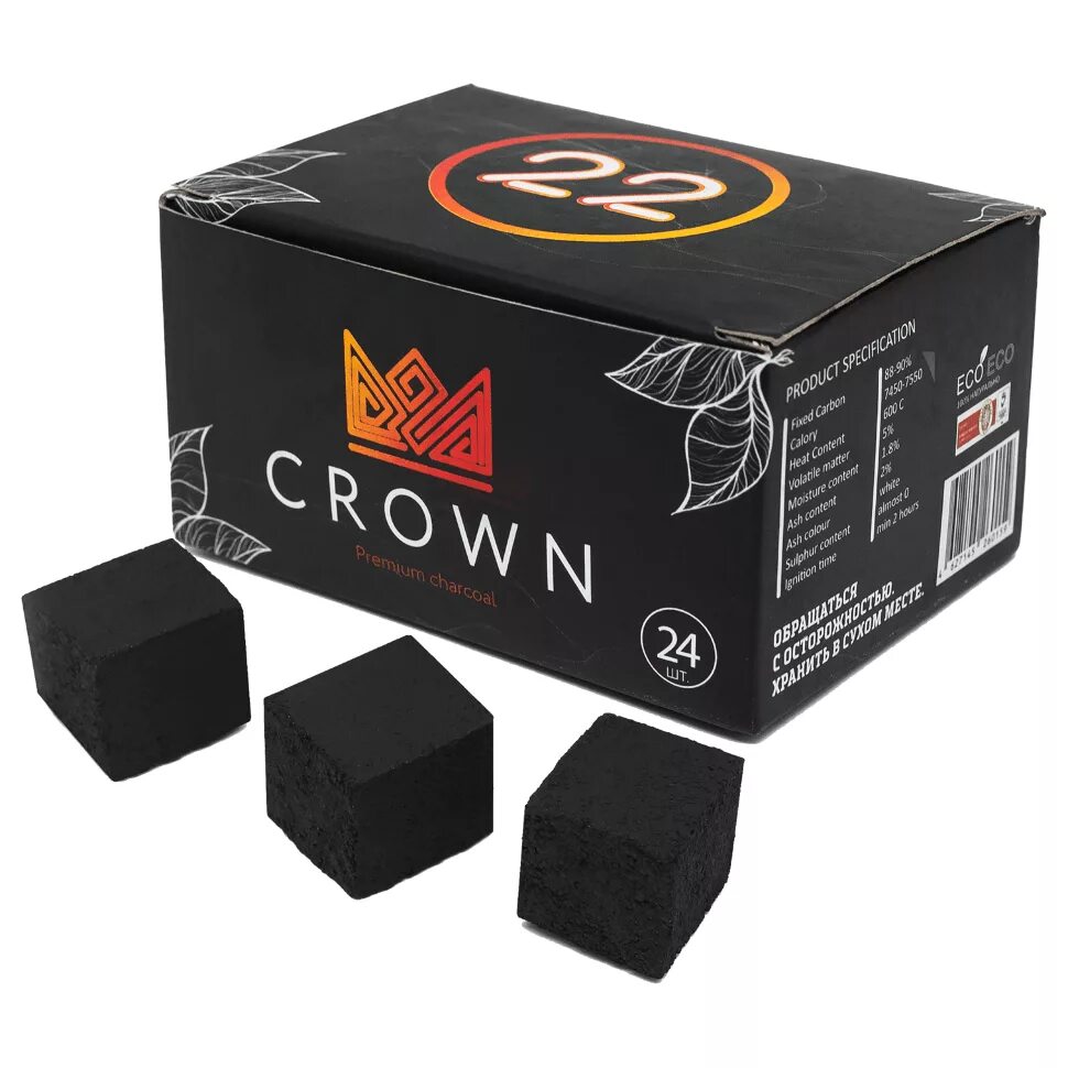 Уголь кокосовый crown 96 шт (22 мм). Crown уголь для кальяна 96 шт. Уголь crown кокосовый 24 шт (22 мм). Crown 22. Уголь для кальяна crown 25 мм.