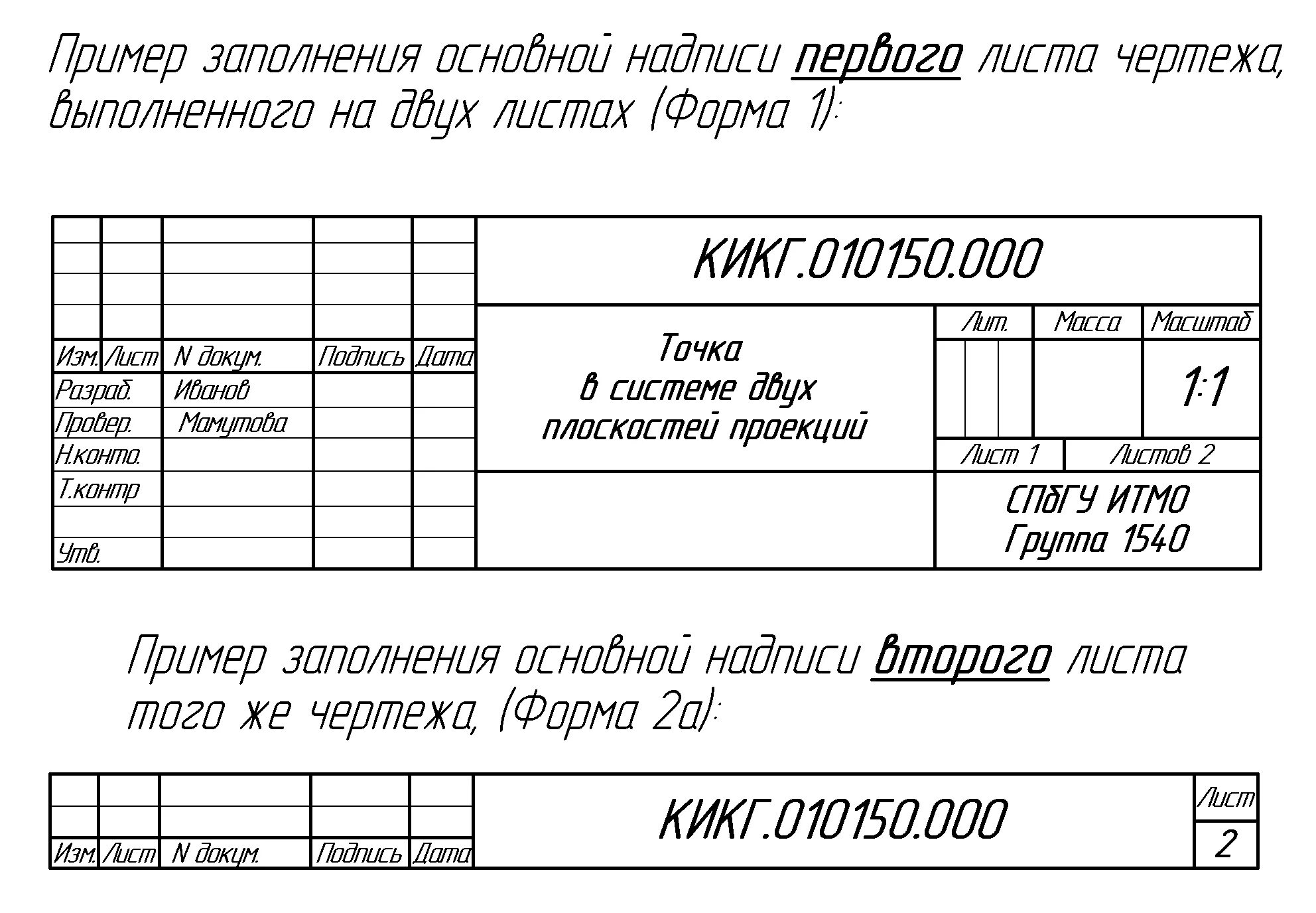 Надпись на чертеже