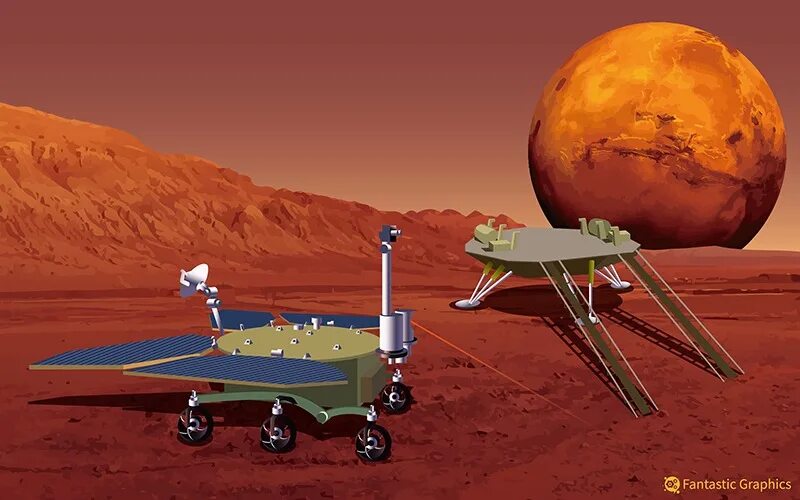 Марсианский зонд. Китайский марсоход. Марсоход Чжичжун. Дистанционно управляемые космические зонды.