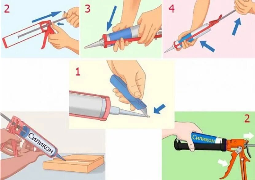 Как пользоваться монтажным пистолетом для герметика. Схема механического пистолета для герметика.