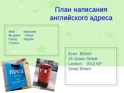 Почта по английски