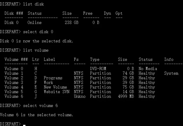 Format fs ntfs quick