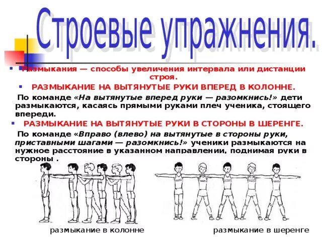 Что должен сделать участник обозначающий середину строя. Размыкание строя. Строевые упражнения шеренга. Строевые упражнения размыкание и смыкание. Размыкание в колонне.