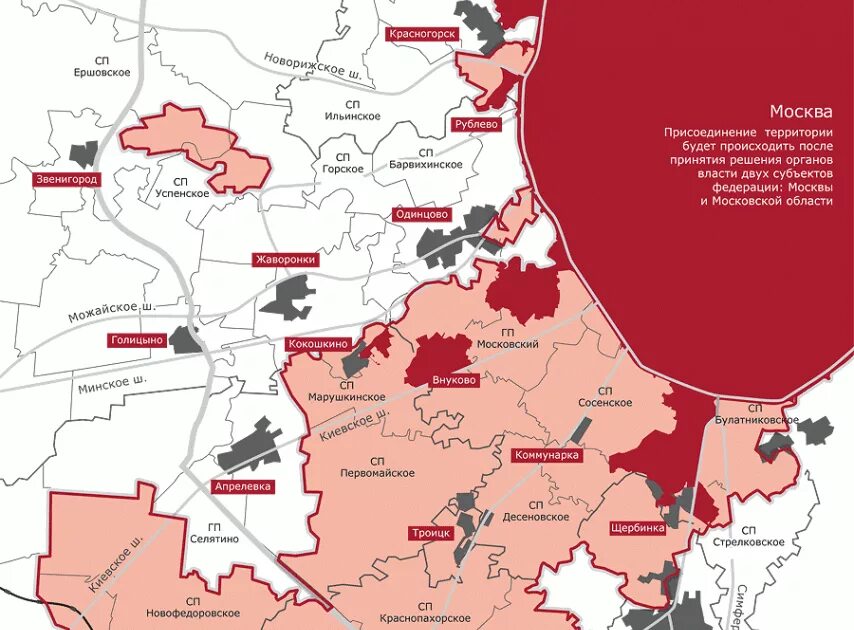 Новая москва состав. Карта присоединения территорий к Москве. Новая Москва на карте Москвы. Границы Москвы. Границы новой Москвы на карте.