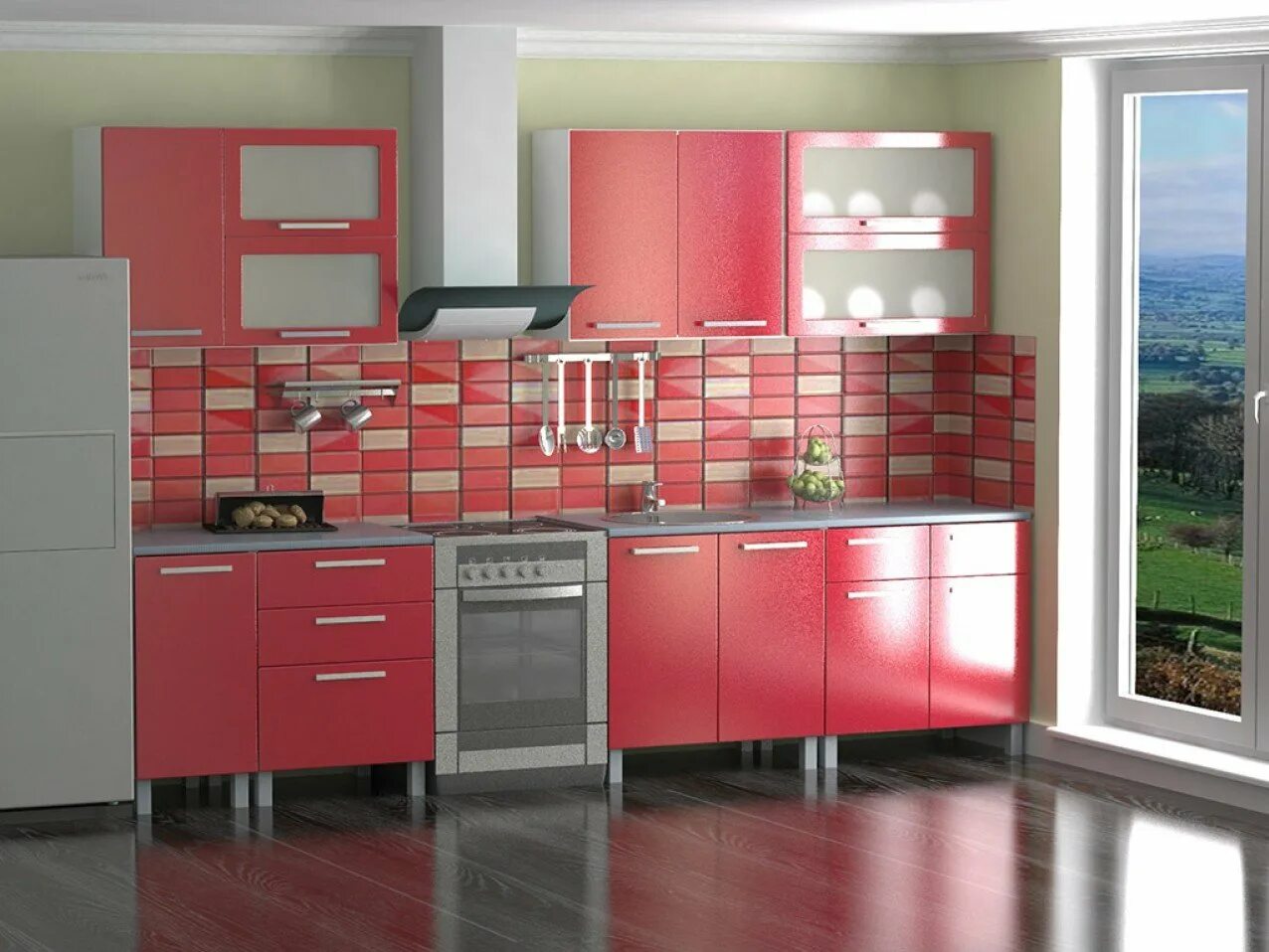 Кухни смоленск каталог. Красные кухни. Красный кухонный гарнитур. Кухонный гарнитур красного цвета. Кухня в Красном цвете.
